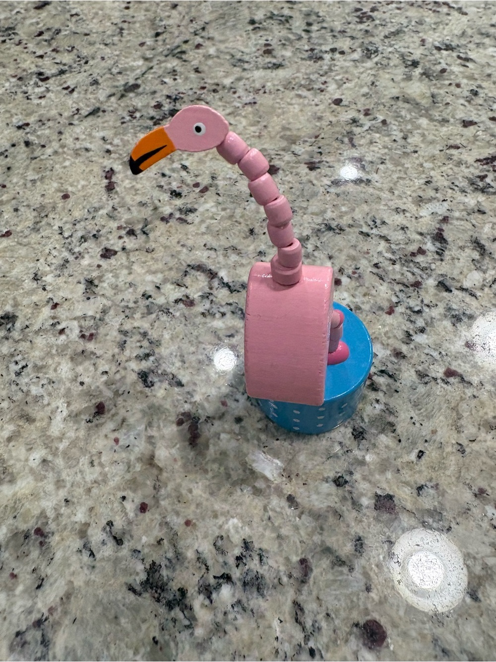 Fiona Flamingo wooden finger puppet